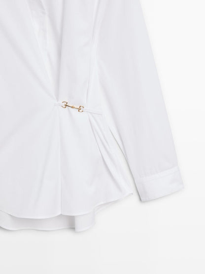 100% cotton poplin shirt with metallic detail