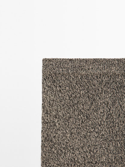 100% cashmere knit midi skirt