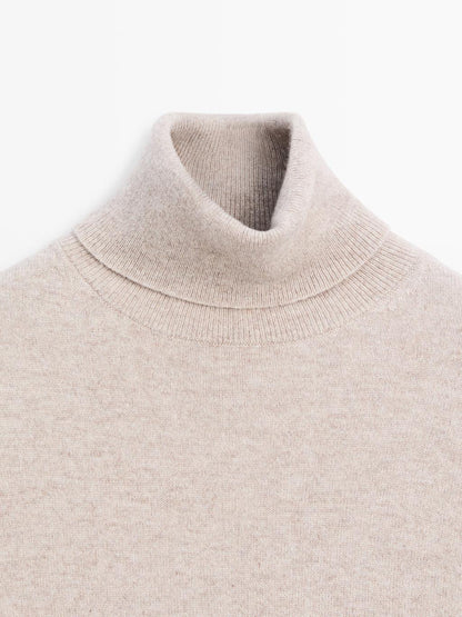 Knit 100% cashmere turtleneck sweater