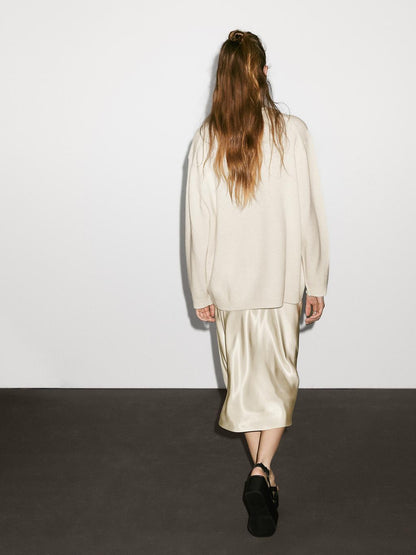 100% cashmere oversize V-neck sweater