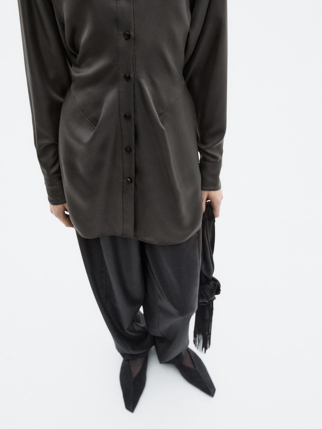 100% silk fitted flowing shirt - LIMITED