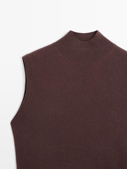 100% cashmere knit vest
