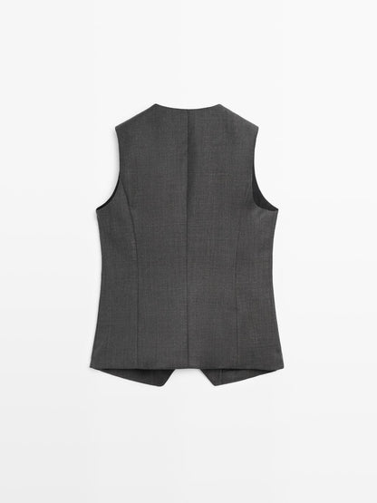 100% wool suit waistcoat