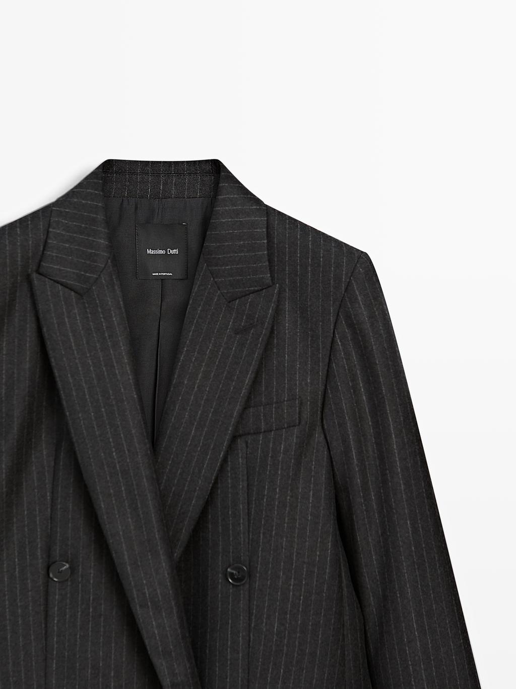 100% wool double-breasted blazer