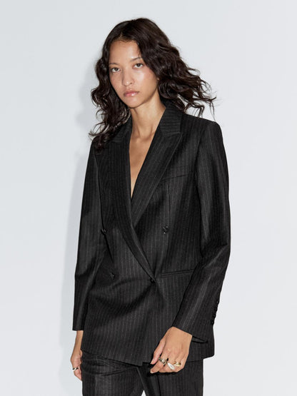 100% wool double-breasted blazer