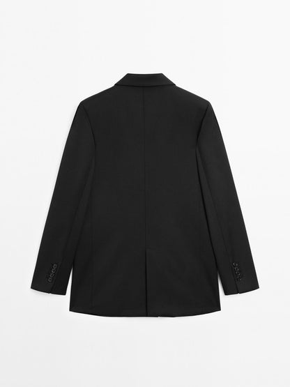 100% extra fine wool two-button blazer