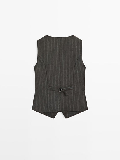 100% wool pinstripe waistcoat