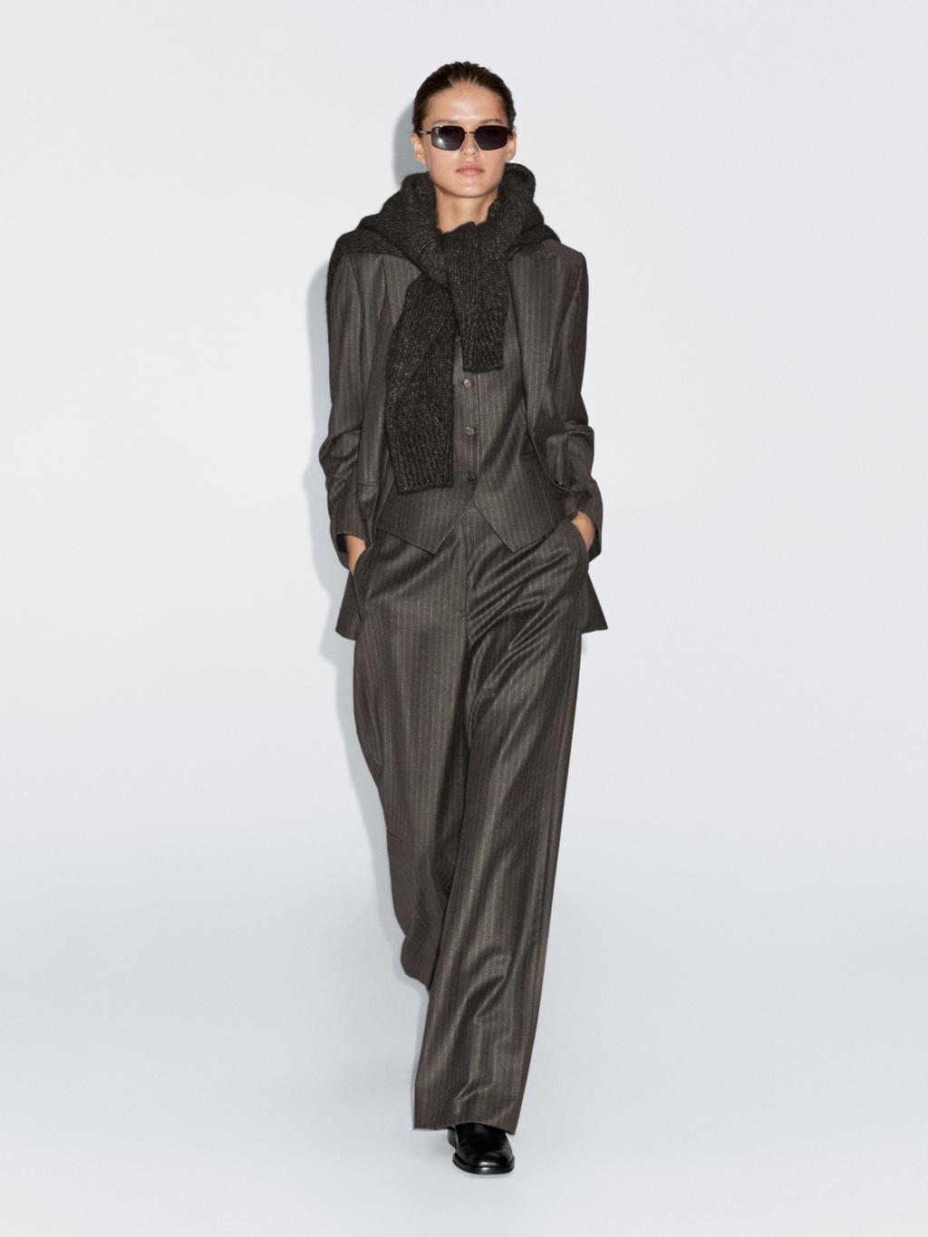 100% wool pinstripe blazer