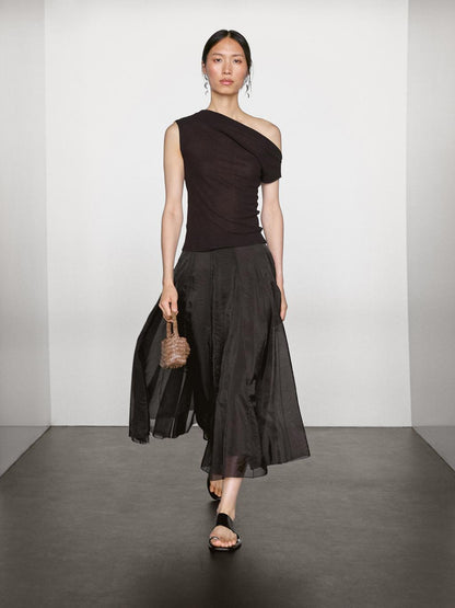 100% cotton asymmetric top