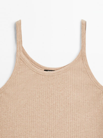100% cotton marl strappy top
