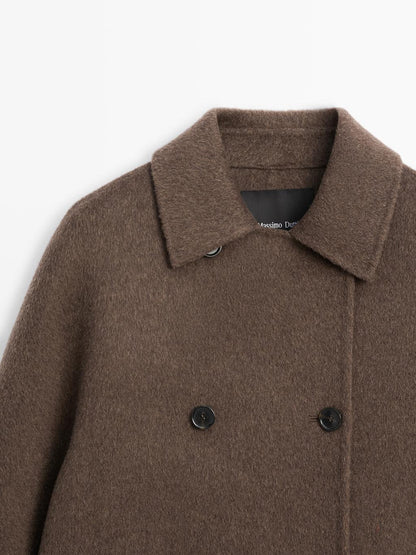 Wool blend double-breasted coat