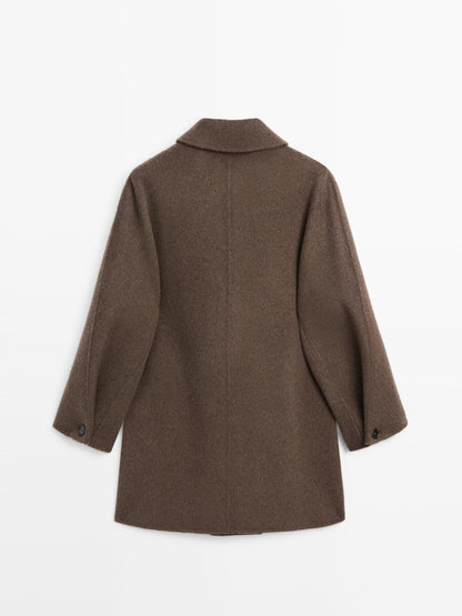 Wool blend double-breasted coat