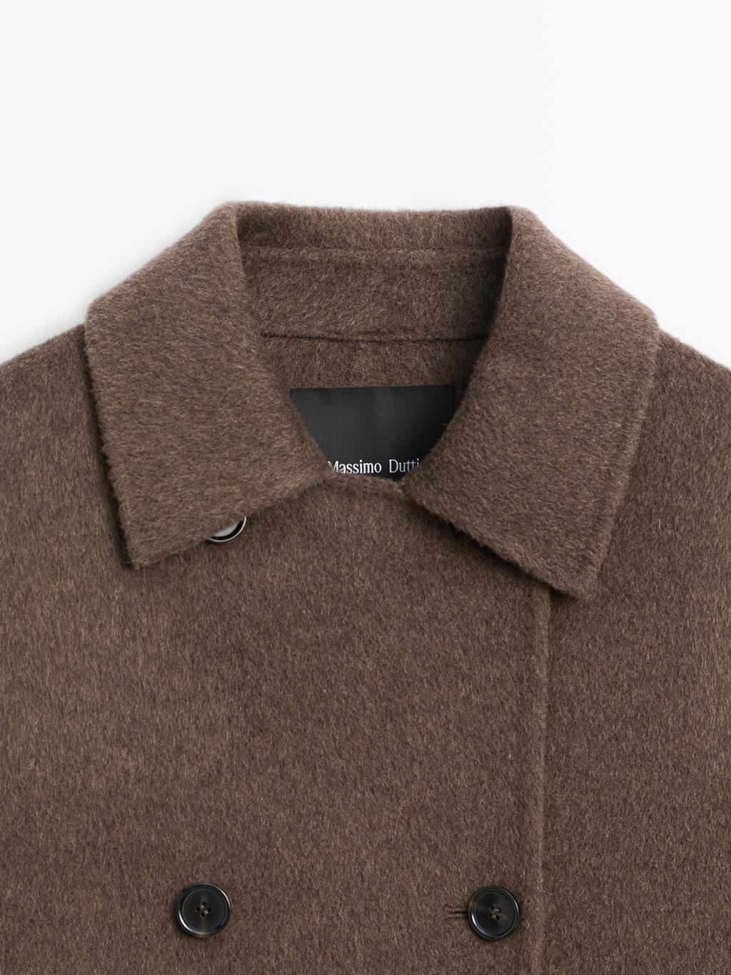 Wool blend double-breasted coat