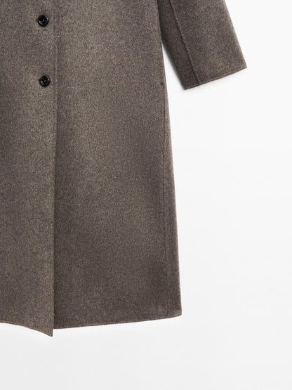 Wool blend high neck coat