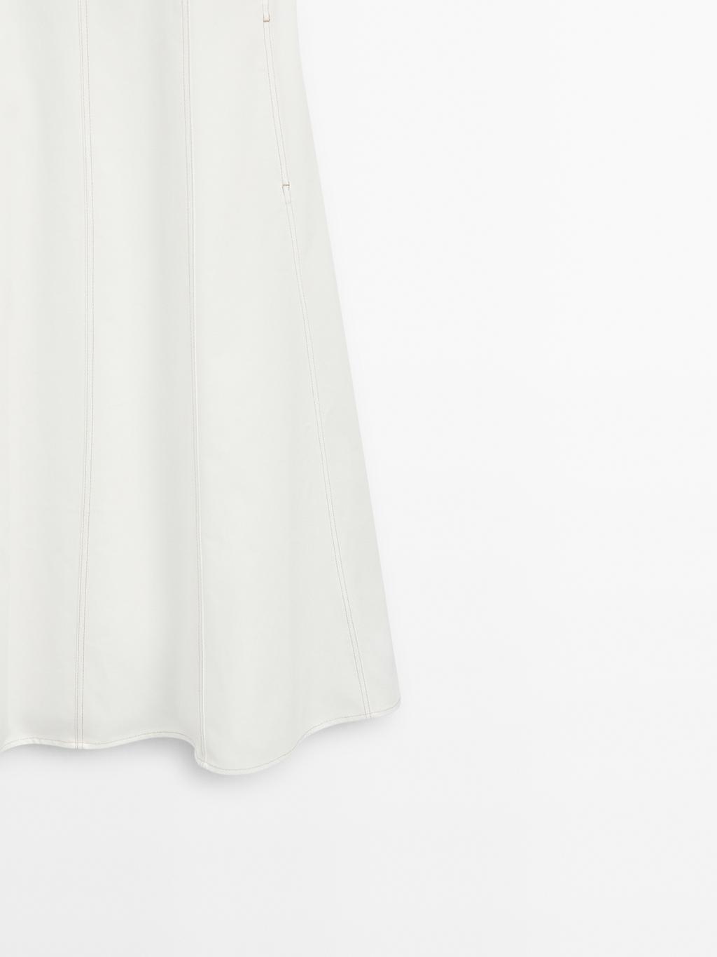 100% cotton denim midi dress