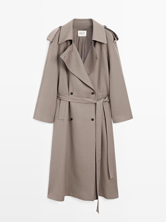 100% wool oversize trench coat - LIMITED