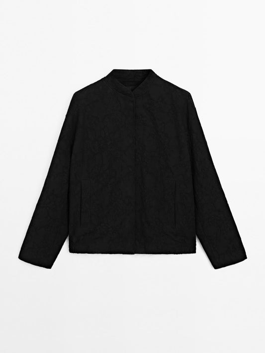 100% cotton oversize bomber jacket