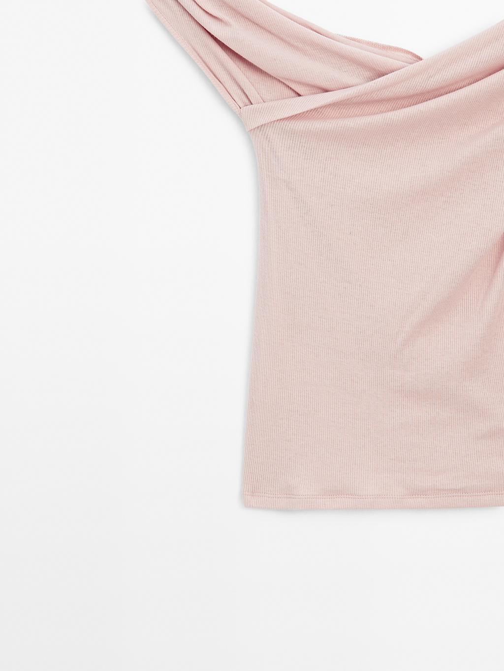 100% cotton surplice boat neck top