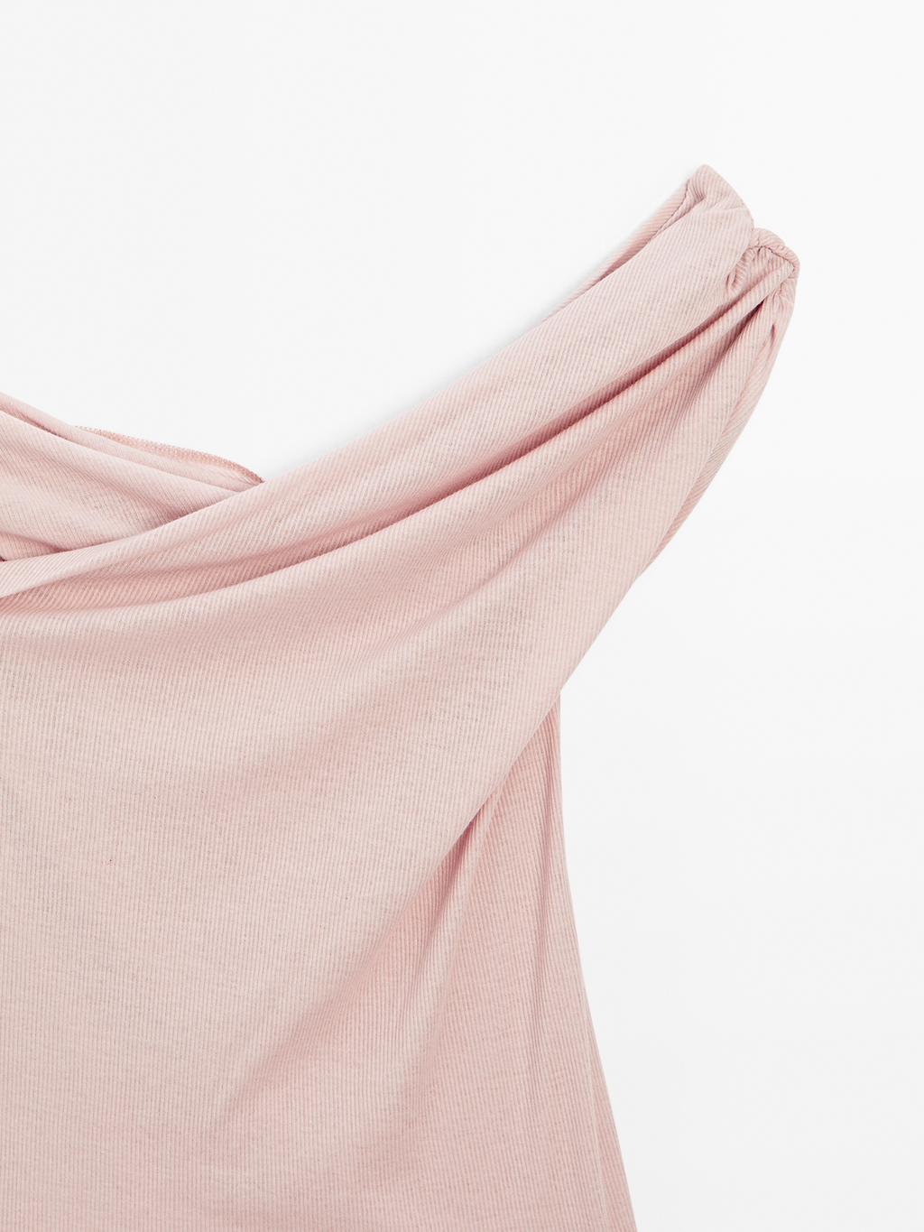 100% cotton surplice boat neck top