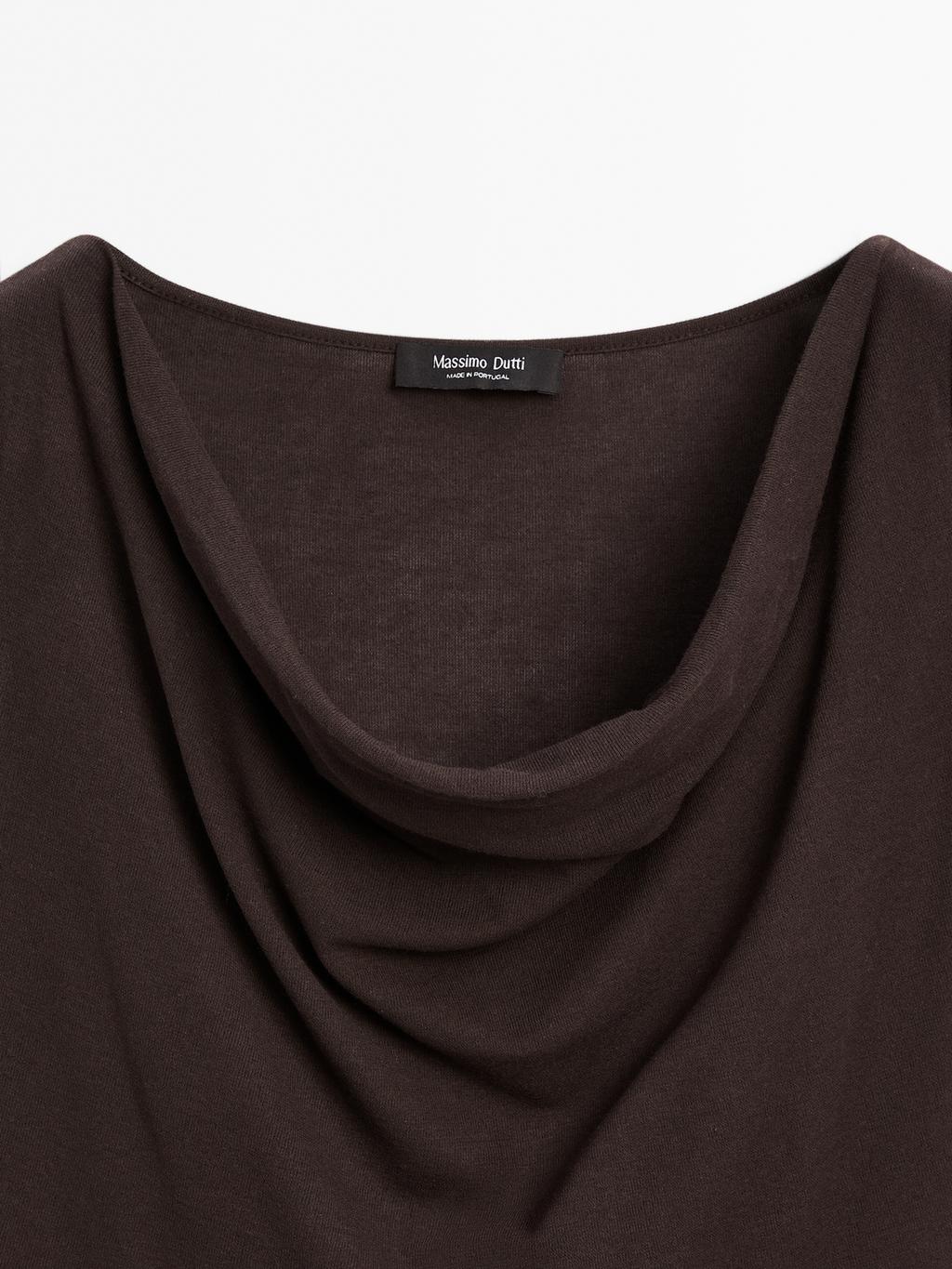 100% cotton top with draped neckline