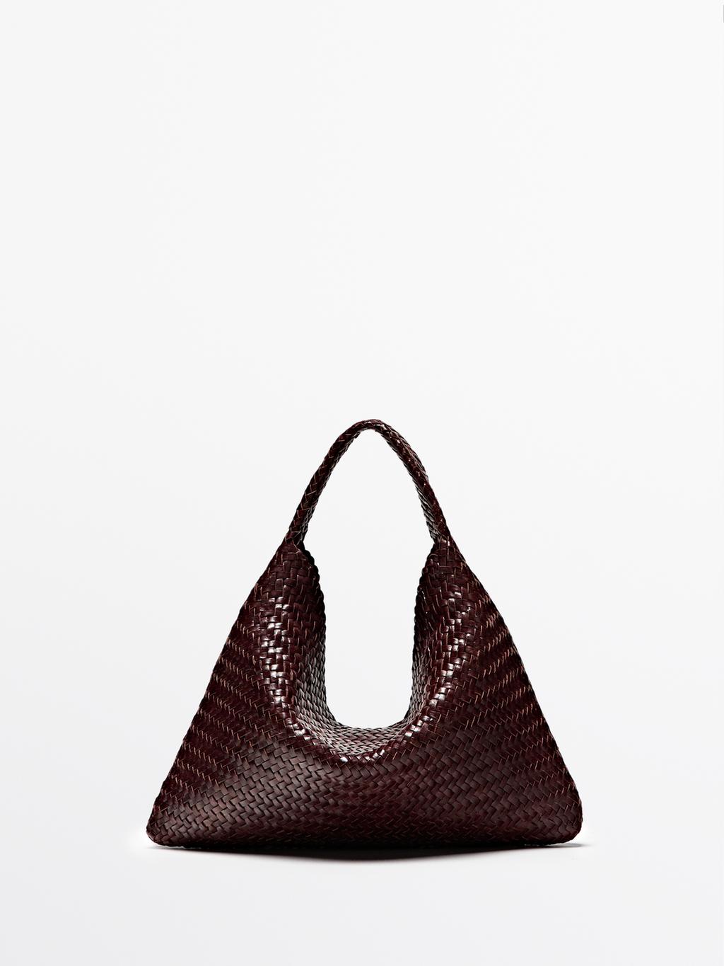 Braided nappa leather shopper bag