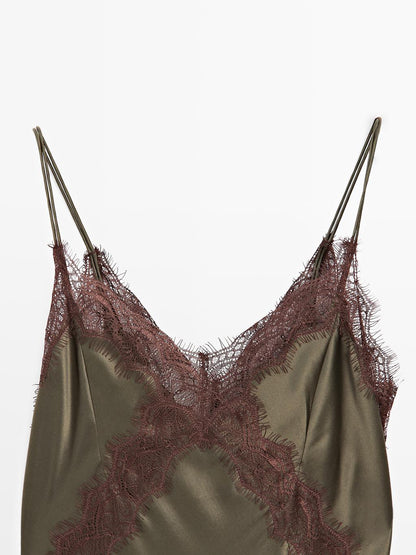 100% silk long slip dress - STUDIO