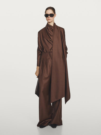 100% wool voluminous neck blouse - STUDIO