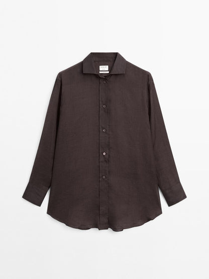 100% ramie long shirt - STUDIO