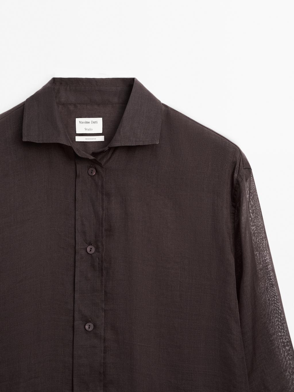 100% ramie long shirt - STUDIO