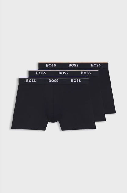 Three-pack of stretch-cotton boxer briefs with logos