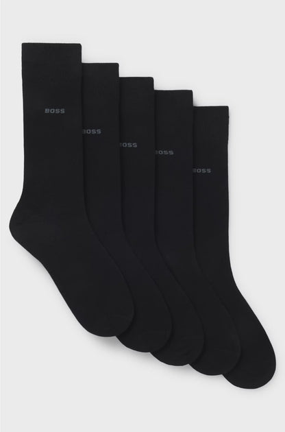 Five-pack of regular-length socks in a cotton blend