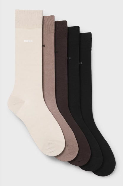 Five-pack of regular-length socks in a cotton blend