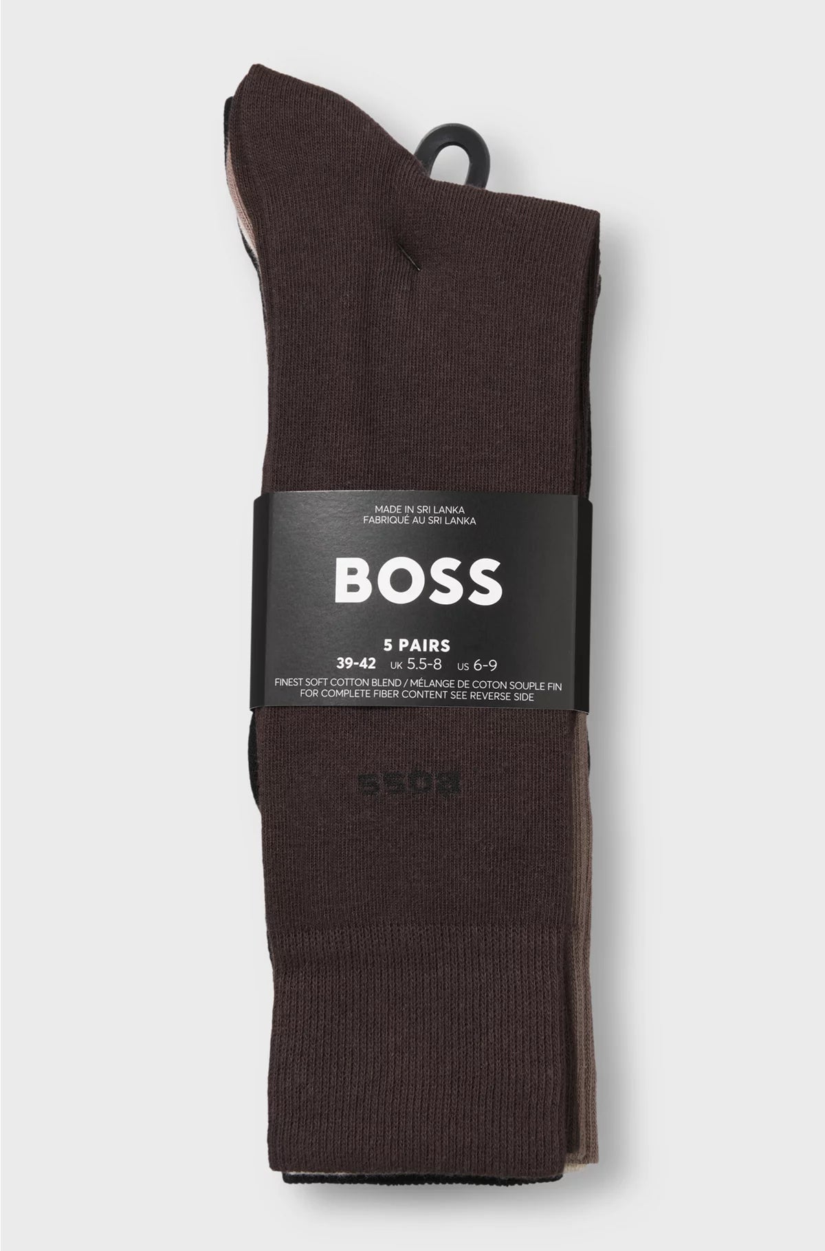 Five-pack of regular-length socks in a cotton blend