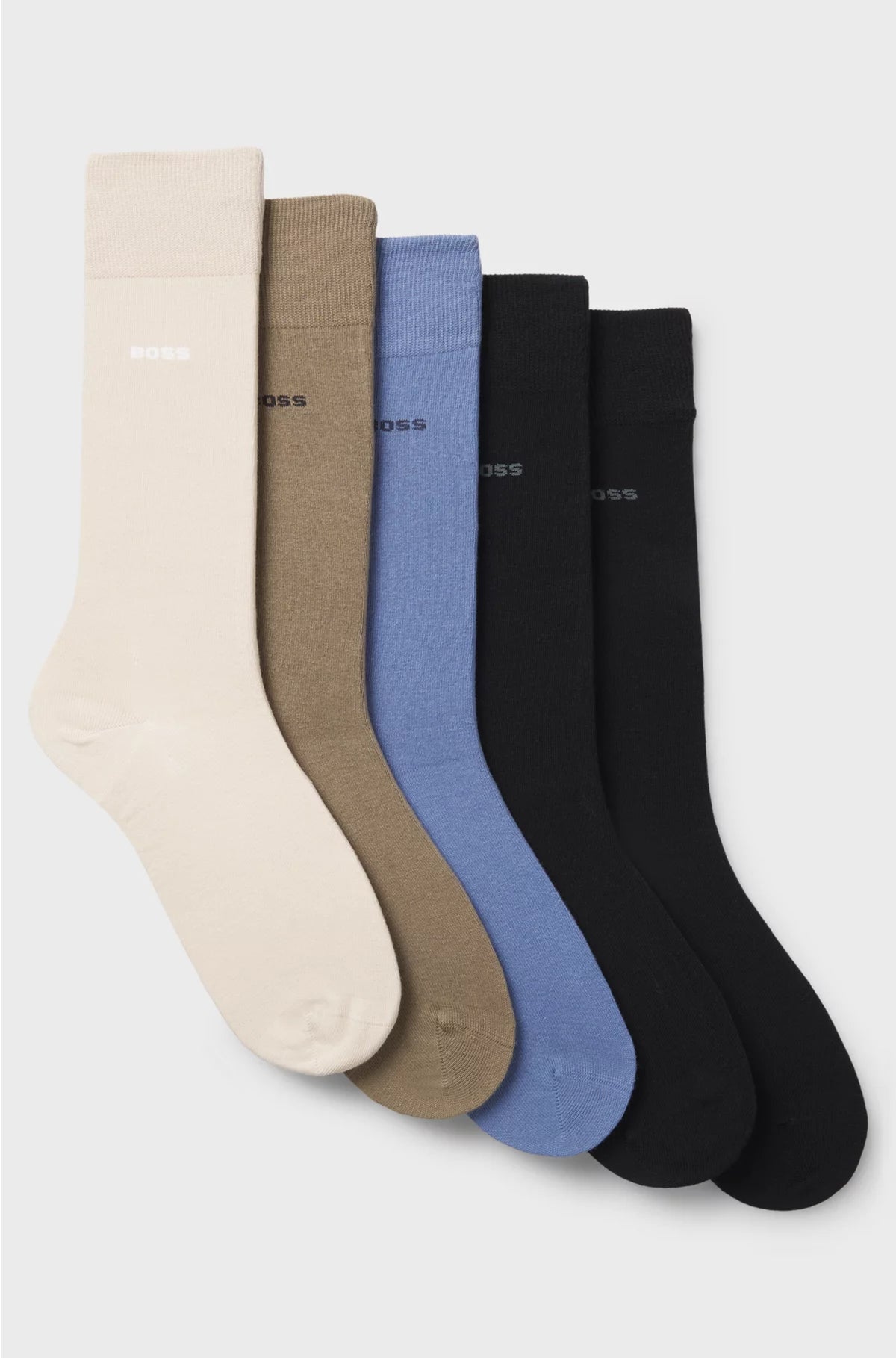 Five-pack of regular-length socks in a cotton blend
