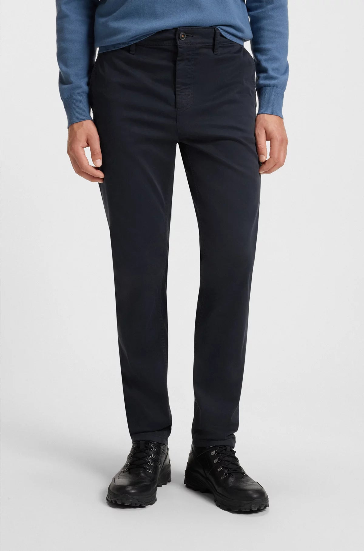 Tapered-fit chinos in stretch-cotton satin