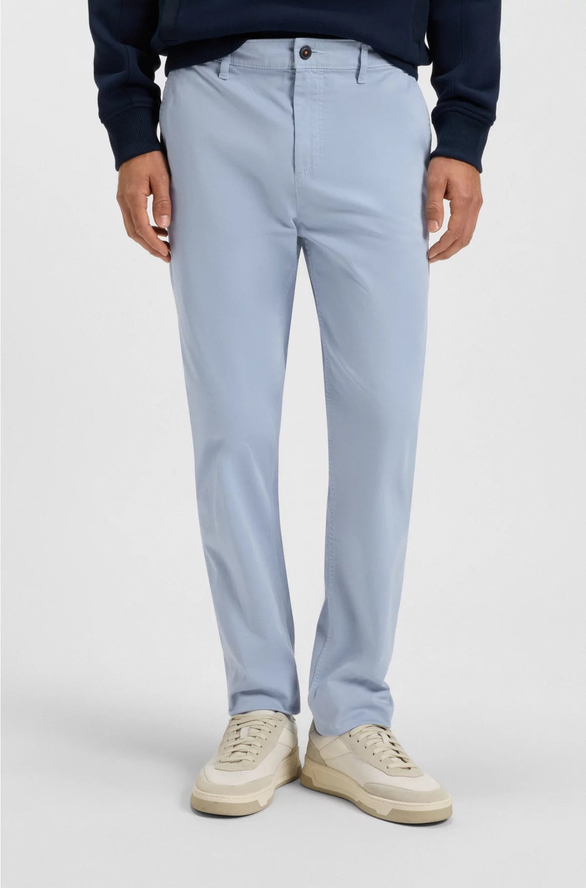 Tapered-fit chinos in stretch-cotton satin
