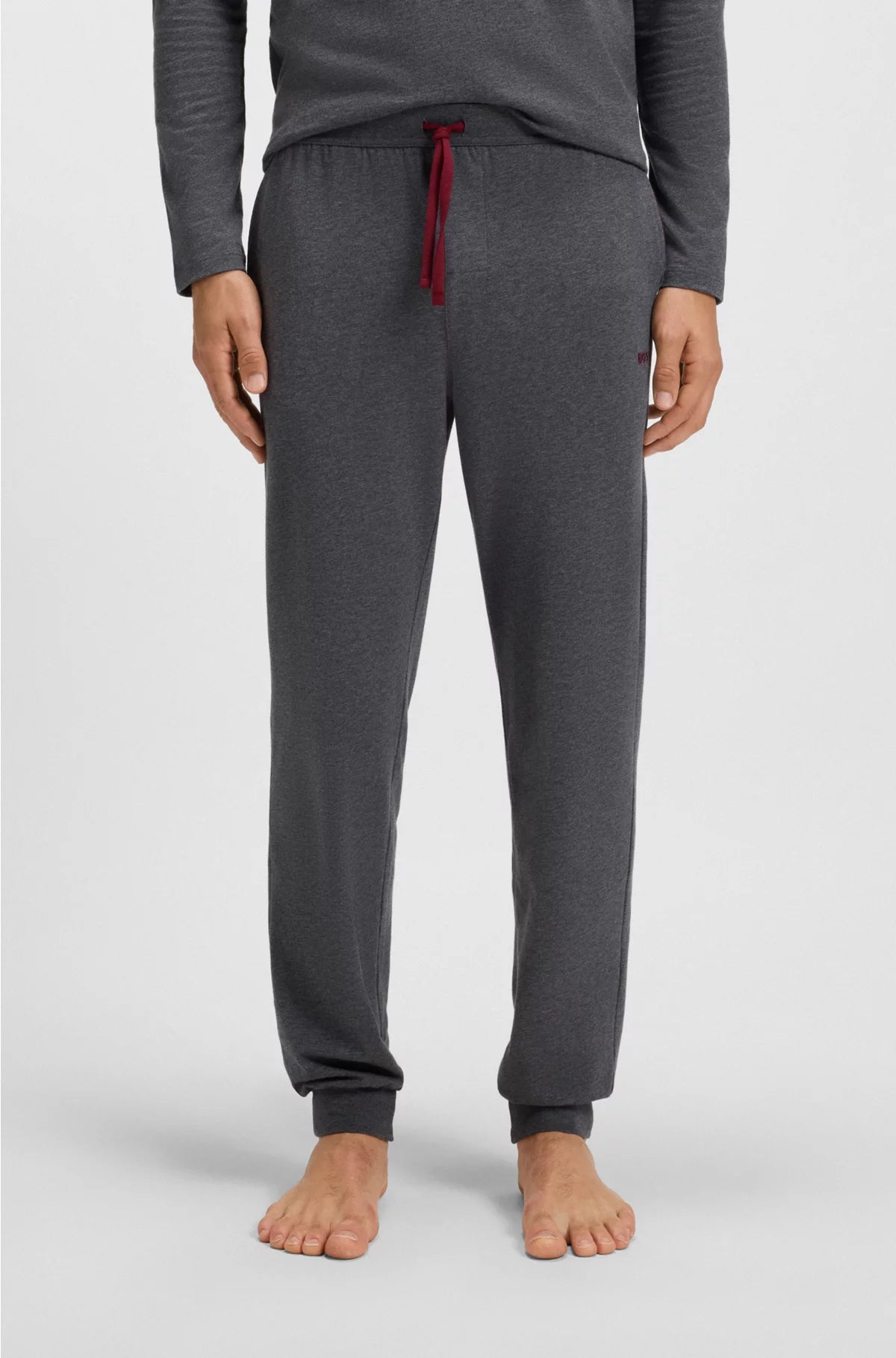 Stretch-cotton tracksuit bottoms with embroidered logo