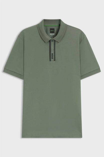 Paddy polo shirt with striped placket and logo