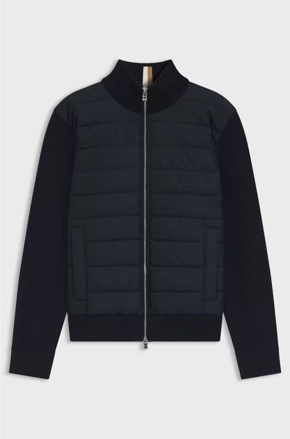 Mixed-material jacket with padded front