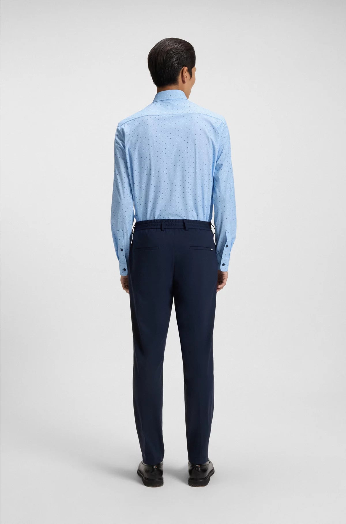 Slim-fit shirt in printed performance-stretch jersey