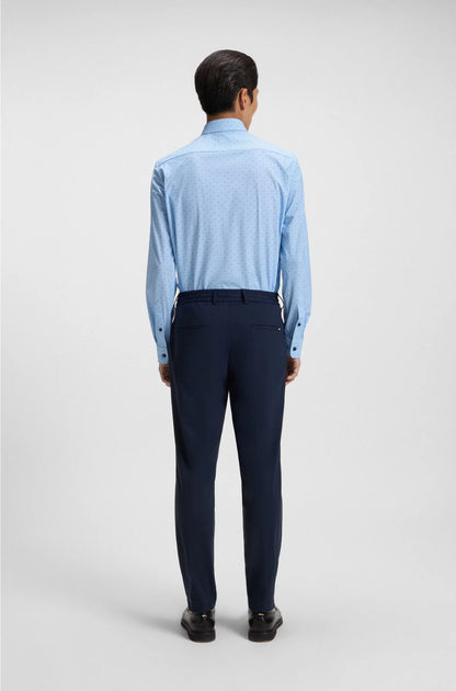 Slim-fit shirt in printed performance-stretch jersey